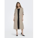ONLY Line Trenchcoat X-Lang Frakke - Humus
