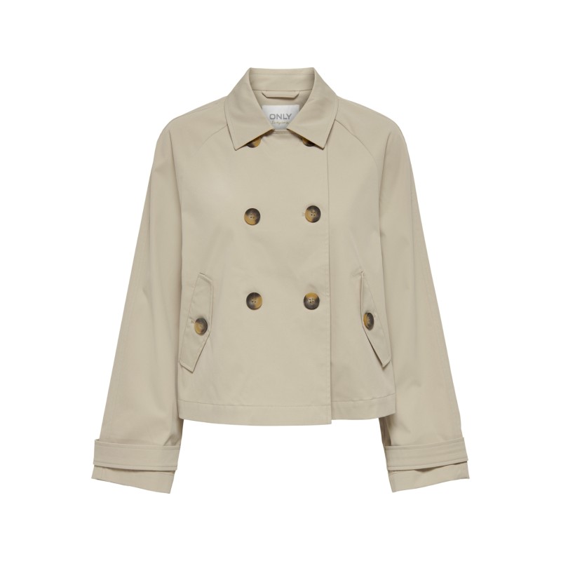ONLY April Kort Klassisk Trenchcoat - Oxford Tan