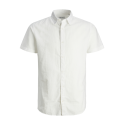 JACK & JONES Elinen Blend Shirt Kortærmet Sn Pls - Hvid