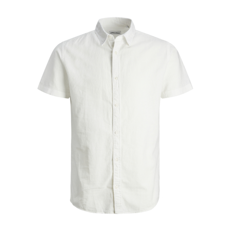 JACK & JONES Elinen Blend Shirt Kortærmet Sn Pls - Hvid
