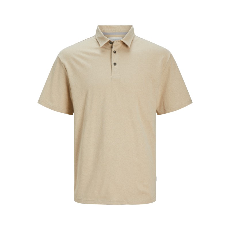 JACK & JONES Jprcc Soft Linen Blend Kortærmet Polo - Fields Of Rye