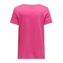 ONLY CARMAKOMA Bonnie Life S/S V-Neck A-Shape Tee - Flame Scarlet