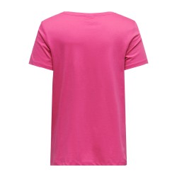 ONLY CARMAKOMA Bonnie Life S/S V-Neck A-Shape Tee - Flame Scarlet