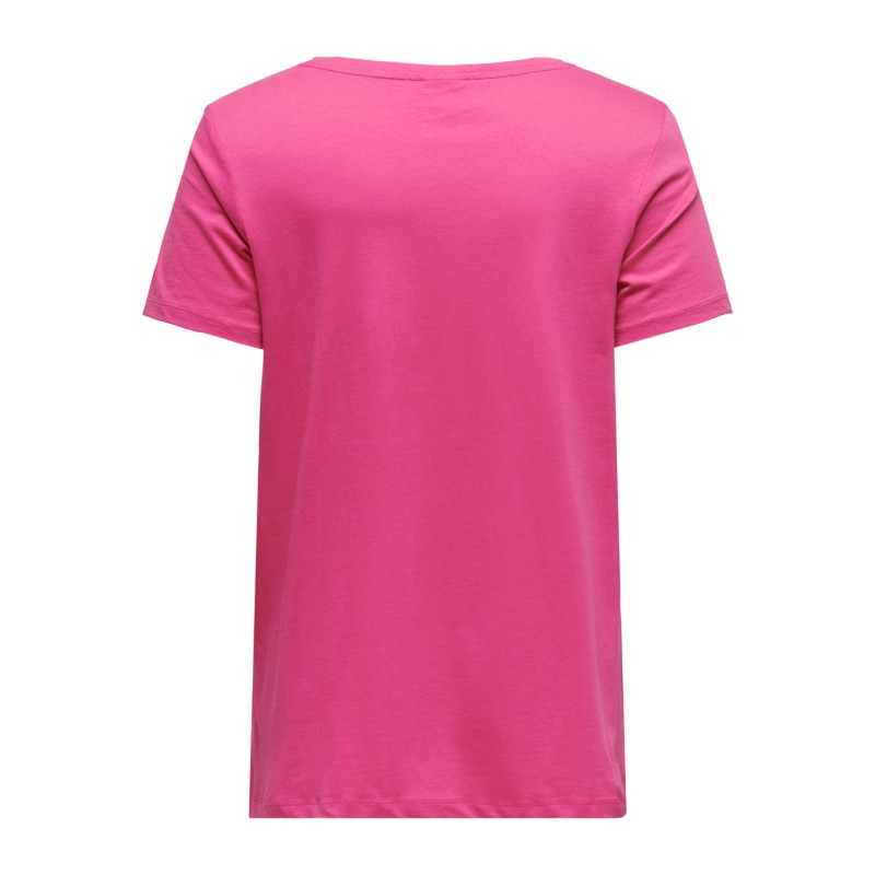 ONLY CARMAKOMA Bonnie Life S/S V-Neck A-Shape Tee - Flame Scarlet