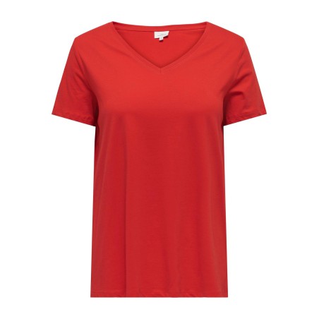 ONLY CARMAKOMA Bonnie S/S A-Shape T-shirt- Flame Scarlet