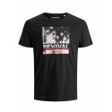 JACK & JONES Eminem Flag T-shirt - Sort