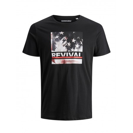 JACK & JONES Eminem Flag T-shirt - Sort