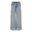 KIDS ONLY Broome Brede Fold-Up Denim Jns Red Tai - Light Blue Denim