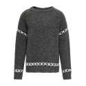 KIDS ONLY Amanda Life Langærmet O-Neck Detail Cs Knt - Dark Grey Melange