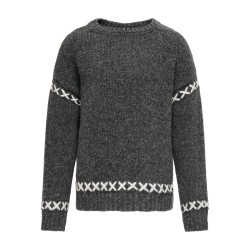 KIDS ONLY Amanda Life Langærmet O-Neck Detail Cs Knt - Dark Grey Melange
