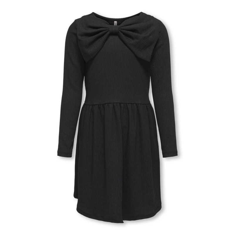 KIDS ONLY Mia Langærmet Bow Kjole Jrs - Sort