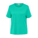 ONLY CARMAKOMA Moster S/S Fold Up Top Jrs - Spearmint