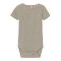 NAME IT Baby Rib S/S Bodystocking - Pure Cashmere