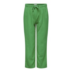 ONLY CARMAKOMA Hør Pull-Up Bukser - Green Bee