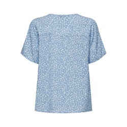 ONLY Susan S/S V-Neck Top Vævet - Blissful Blue