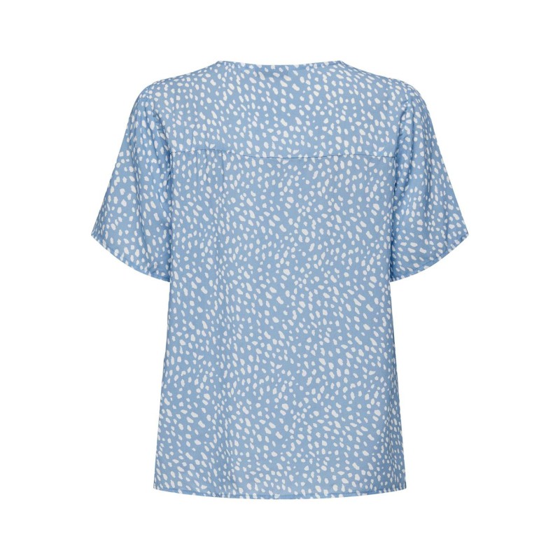 ONLY Susan S/S V-Neck Top Vævet - Blissful Blue