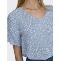 ONLY Susan S/S V-Neck Top Vævet - Blissful Blue