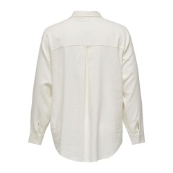 ONLY CARMAKOMA L/S Hør Skjorte - Cloud Dancer