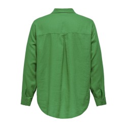 ONLY CARMAKOMA L/S Hør Skjorte - Green Bee