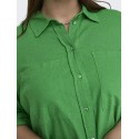 ONLY CARMAKOMA L/S Hør Skjorte - Green Bee
