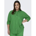 ONLY CARMAKOMA L/S Hør Skjorte - Green Bee