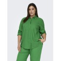 ONLY CARMAKOMA L/S Hør Skjorte - Green Bee