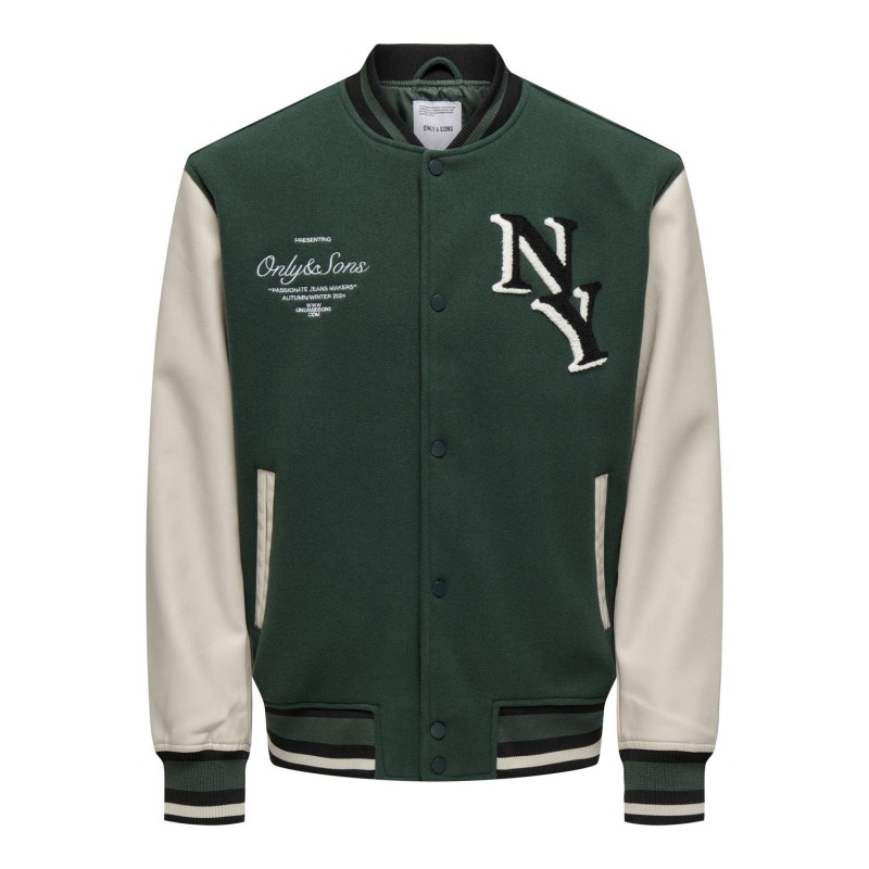 ONLY & SONS Onsdavy Lf Varsity Jakke Otw - Darkest Spruce
