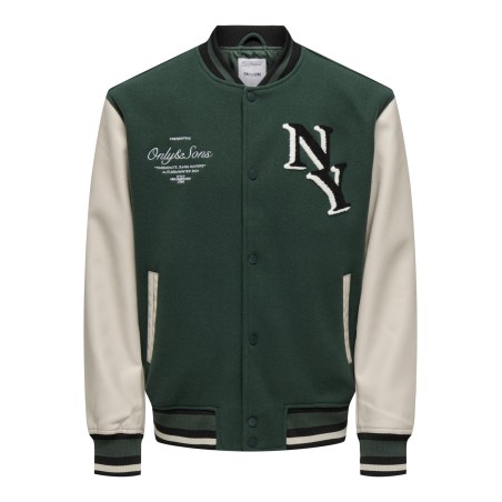 ONLY & SONS Onsdavy Lf Varsity Jakke Otw - Darkest Spruce