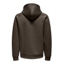 ONLY & SONS Onsbobbey Scuba Full Zip Hoodie Sweat - Major Brown