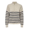 ONLY Tokyo Langærmet Zip Pullover Knt - Pumice Stone