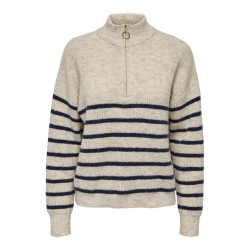 ONLY Tokyo Langærmet Zip Pullover Knt - Pumice Stone