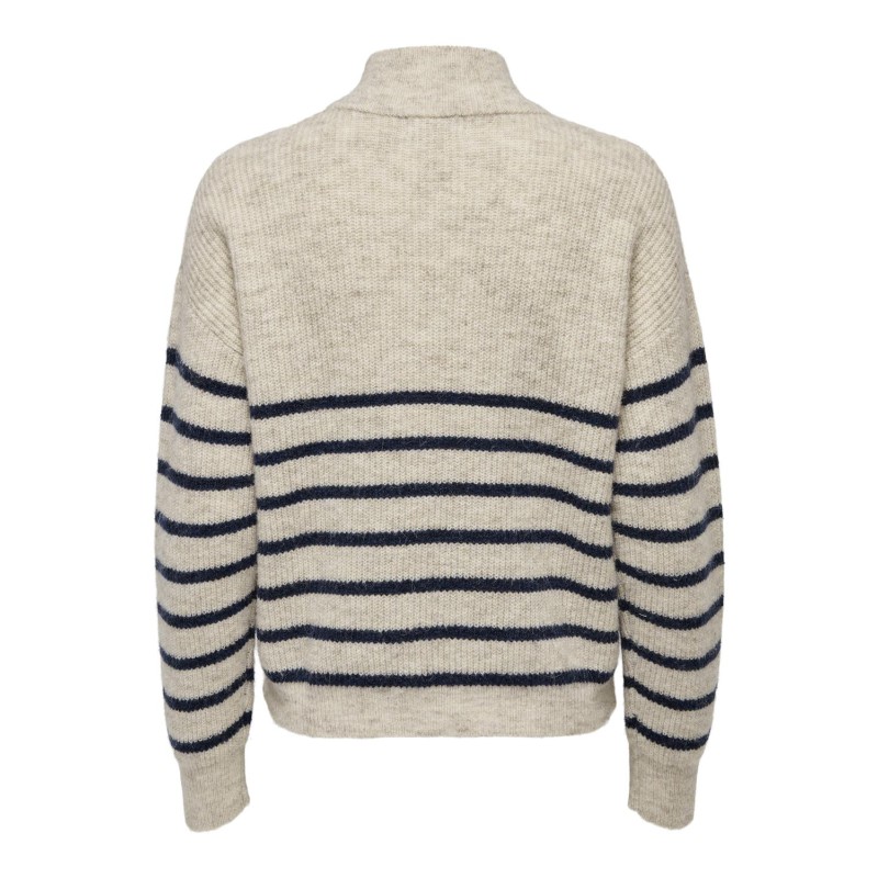 ONLY Tokyo Langærmet Zip Pullover Knt - Pumice Stone