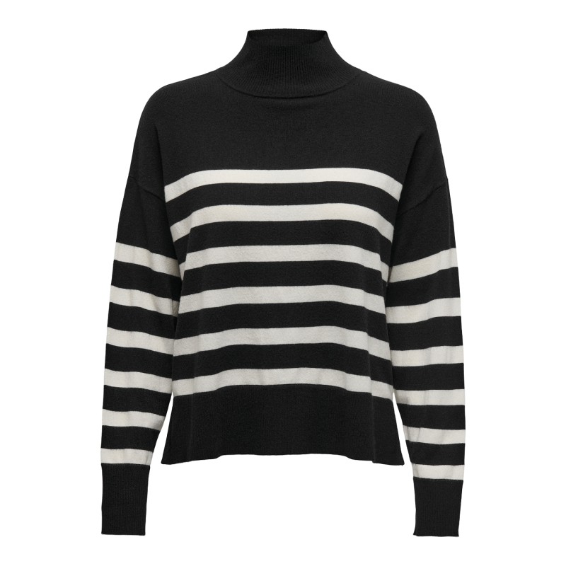 ONLY Bari Langærmet Highneck Knt - Sort