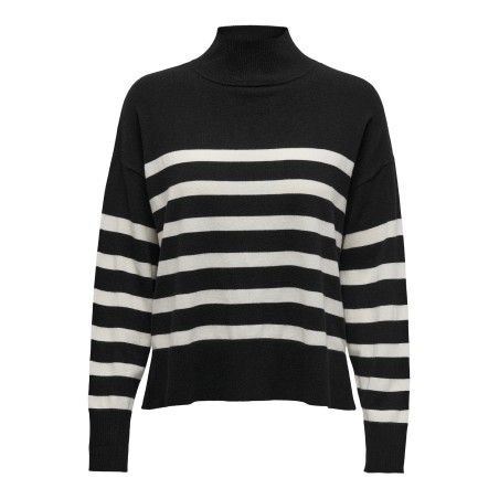 ONLY Bari Langærmet Highneck Knt - Sort