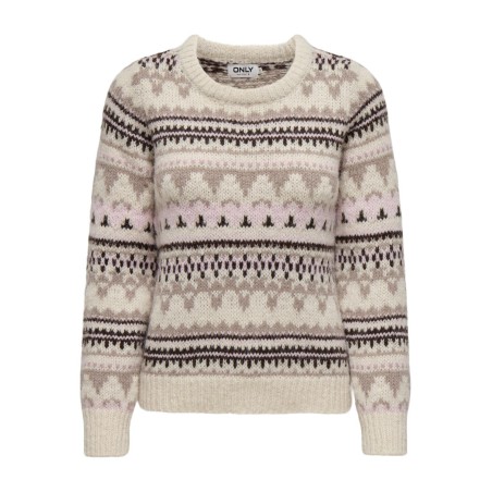 ONLY Montana Langærmet Life O-Neck Cc Knt - Hvidcap Gray