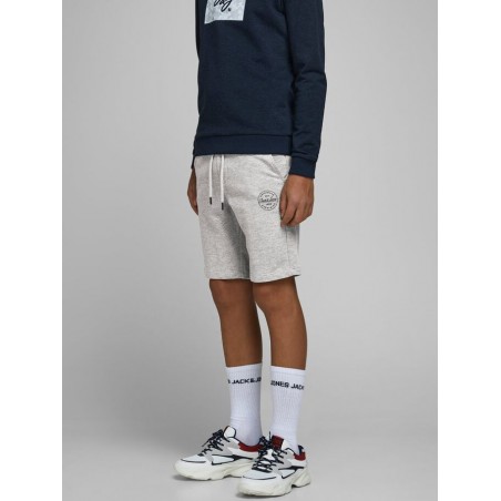 JACK & JONES Junior Shark Sweat Shorts - Light Grey Melange