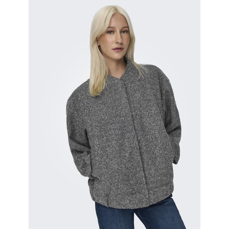 ONLY Gaia Boucle Bomber Otw Os - Dark Grey Melange