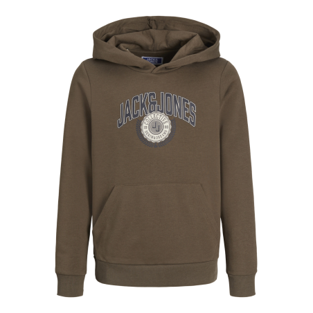 JACK & JONES JUNIOR Jjkam Varsity Branding Sweat Hood Junior - Canteen