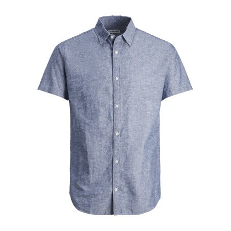 JACK & JONES Junior Hør S/S Skjorte - Faded Denim