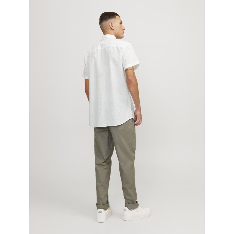 JACK & JONES Esummer Linen Blend Shirt Kortærmet Sn - Hvid
