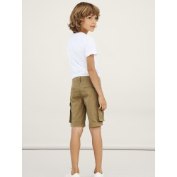 NAME IT Kids Ryan Twill Shorts - Kelp