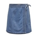 ONLY Villa Wrap Tie Denim Nederdel - Light Blue Denim