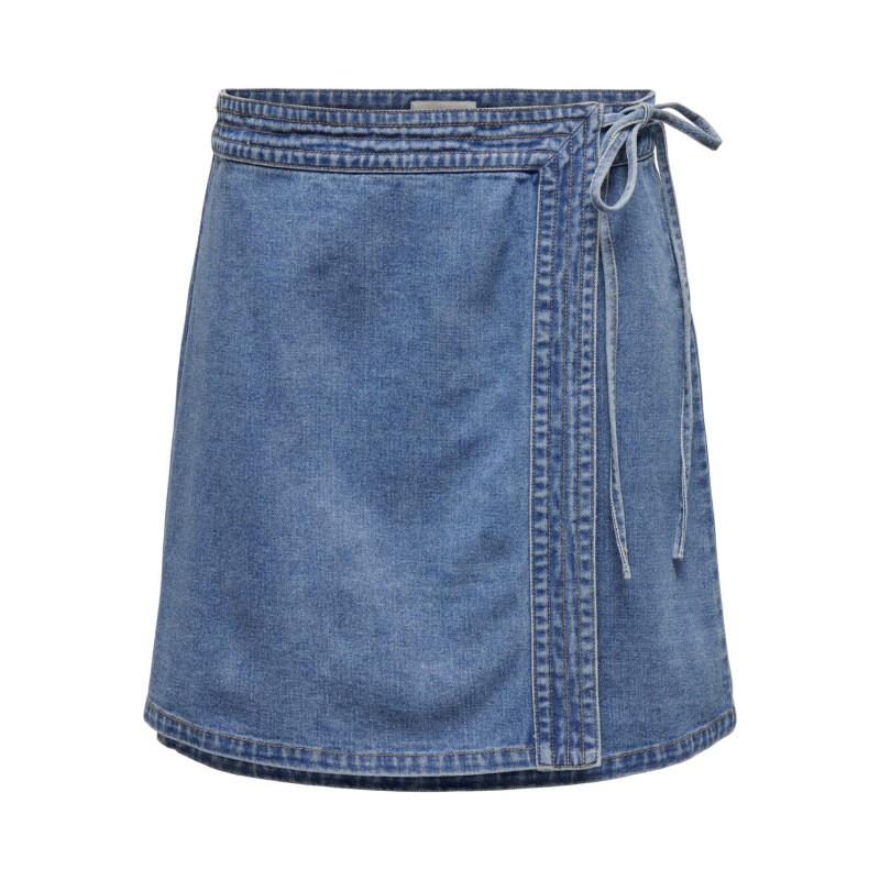 ONLY Villa Wrap Tie Denim Nederdel - Light Blue Denim