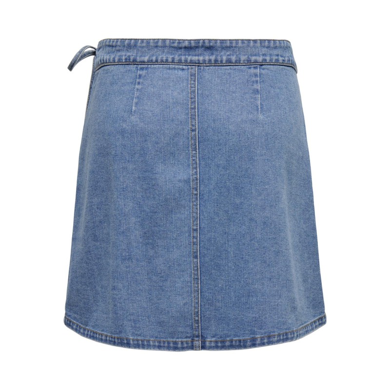 ONLY Villa Wrap Tie Denim Nederdel - Light Blue Denim