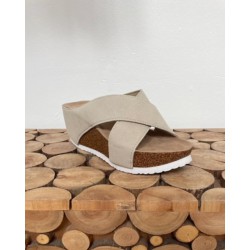 Sandal Med Hæl - Beige