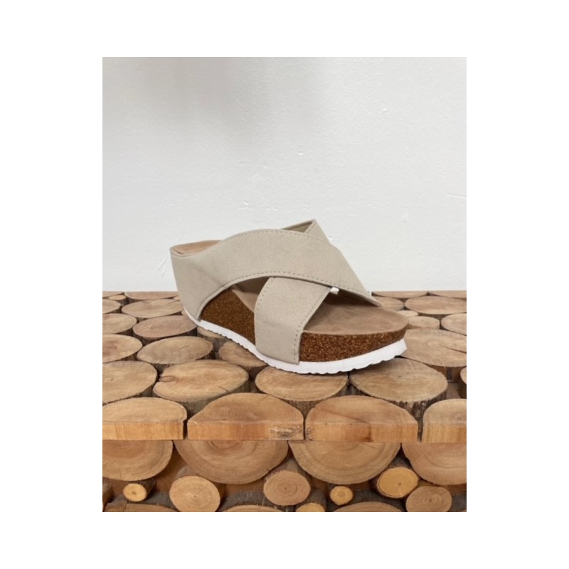 Sandal Med Hæl - Beige