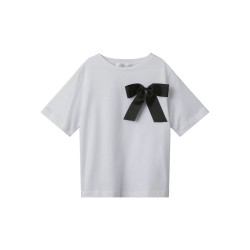 NAME IT Kids Hansa Sløjfe S/S Top - Bright White