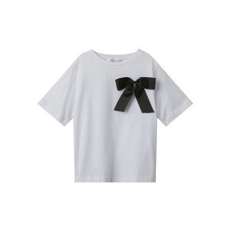 NAME IT Kids Hansa Sløjfe S/S Top - Bright White