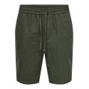 ONLY & SONS Linus Loose Hør Shorts - Olive Night