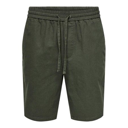 ONLY & SONS Linus Loose Hør Shorts - Olive Night